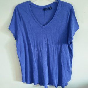 Tahari  100% Linen V-Neck T-Shirt ~ Plus Size 2X